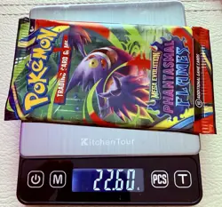 Pokemon 🔥 Mega Evolution Phantasmal Flames – 7 HEAVY Packs (22.6–22.65g) 🔥 - Image 5