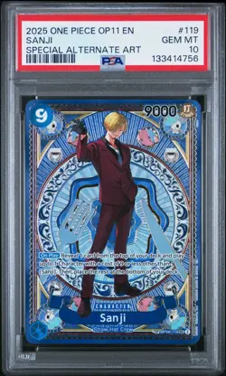2025 ONE PIECE OP06-119 OP11 A FIST OF DIVINE SPEED SANJI SPECIAL ALT ART PSA 10 - Image 1