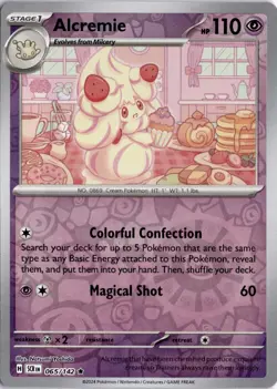 Alcremie 065/142 Reverse Holo SV07: Stellar Crown Pokemon Card TCG - Image 1