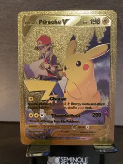 Pikachu Foil Metal Pokemon Pokemon Fan Art Collectible Card Trading - Image 1