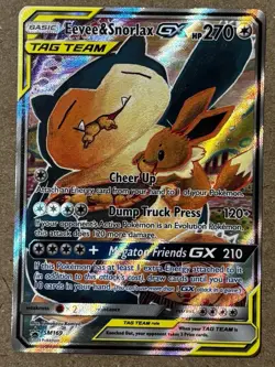 Pokemon TCG Eevee & Snorlax GX SM169 MP Tag Team Promo Card - Image 1