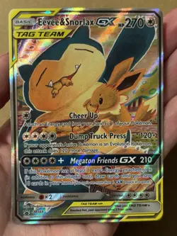 Pokemon TCG Eevee & Snorlax GX SM169 MP Tag Team Promo Card - Image 2