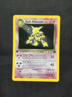 Pokemon Cards: Team Rocket 1st Edition Rare Holo: Dark Alakazam 1/82 - Image 1