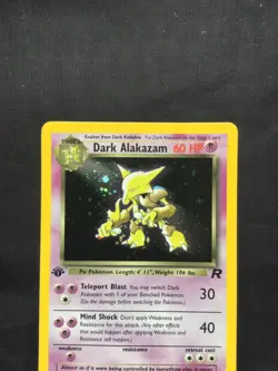Pokemon Cards: Team Rocket 1st Edition Rare Holo: Dark Alakazam 1/82 - Image 2