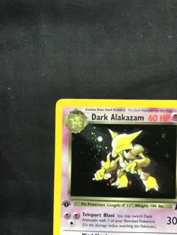 Pokemon Cards: Team Rocket 1st Edition Rare Holo: Dark Alakazam 1/82 - Image 3