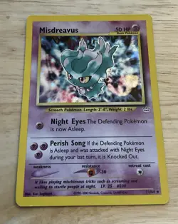 Pokemon TCG Misdreavus Neo Revelation Holo Card 11/64 Unlimited Rare #S335 - Image 1