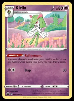 Kirlia 68/195 Pokemon Card Silver Tempest Uncommon 80 HP Lightly Played W14 - Image 1