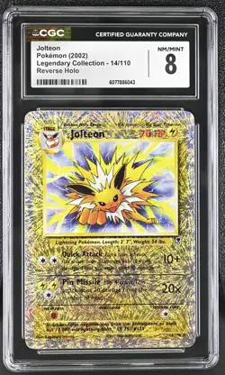 CGC 8 Jolteon 2002 Legendary (Collection) 14/110 Reverse Holo Pokemon Card - Image 1