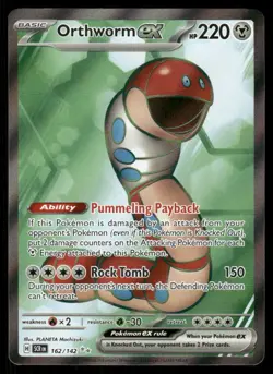 Pokemon Cards Orthworm ex 162/142 Stellar Crown Ultra Rare NM - Image 1