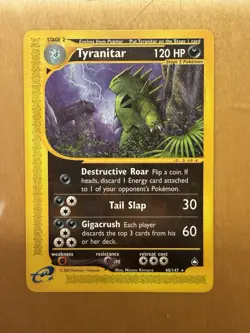 Tyranitar 40/147 Expedition Base Set 2002 Rare Pokemon Card MP - Image 1