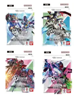 GUNDAM TCG CARD GAME STARTER DECK SET OF FOUR ST01 ST02 ST03 ST04 ENGLISH - Image 1