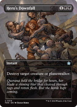 x1 Hero's Downfall FDN Foundations MTG 319 UNCOMMON BORDERLESS M/NM 1x - Image 1