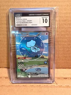 POKEMON CGC 10 Gem Mint 2024 SV Paldean Fates Mew ex 232/091 SIR Bubble Mew - Image 1
