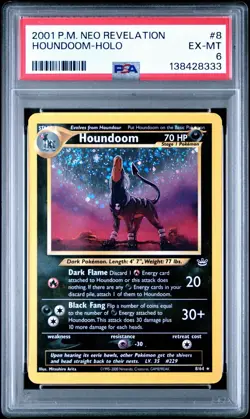 2001 P.M. Neo Revelation Houndoom Holo 8 PSA 6 EX-MT Pokemon - Image 2