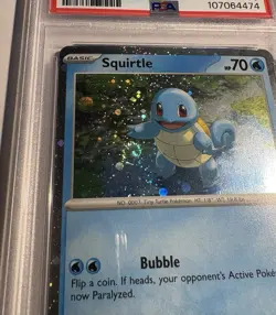 2023 POKEMON SVP EN-SV BLACK STAR PROMO 151 POSTER COL #048 SQUIRTLE PSA 9 SWIRL - Image 2