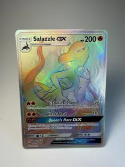 Pokemon TCG Salazzle GX Burning Shadows 151/147 Holo Secret Rare Lightly Played - Image 1