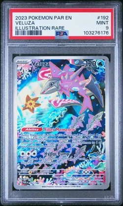 2023 Pokemon TCG Paradox Rift Veluza Illustration Rare 192/182 PSA 9 Mint - Image 1