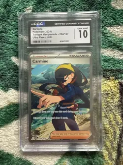 Carmine 204/167 Pokemon Scarlet & Violet Twilight Masquerade Ultra Rare CGC 10 - Image 1