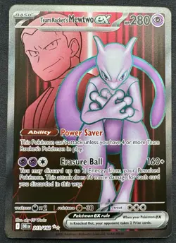 Team Rocket's Mewtwo ex 213/182 Pokemon TCG Destined Rivals Holo Ultra Rare - Image 1
