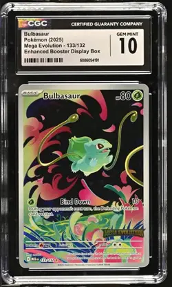 2025 Pokemon Mega Evolution Enchanced Booster Bulbasaur #133 CGC 10 - Image 1