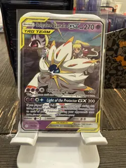 Pokemon TCG Solgaleo & Lunala GX Holo 75/236 Sun & Moon Cosmic Eclipse NM to LP - Image 1