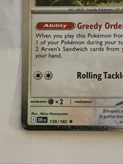 Pokemon TCG Arven's Greedent - 159/182 - Holo - Destined Rivals - Image 5