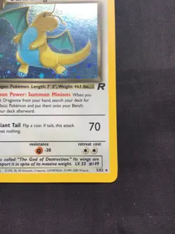 Pokemon Cards: Team Rocket 1st Edition Rare Holo: Dark Dragonite 5/82 - Image 5