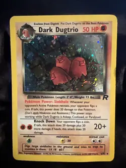 Pokemon Dark Dugtrio TCG 6/82 Rare Holo Card - Image 1
