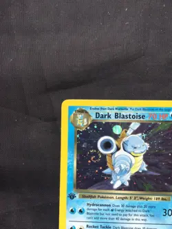 Pokemon Cards: Team Rocket 1st Edition Rare Holo: Dark Blastoise 3/82 - Image 3