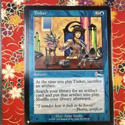 Tinker Urza's Legacy Sorcery Blue Uncommon 1999 Mike Raabe 45/143 - Image 1