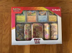 Pokemon TCG: Scarlet & Violet - 151 (5-Pack) Mini Tins w/ 4 Promos Costco Bundle - Image 1