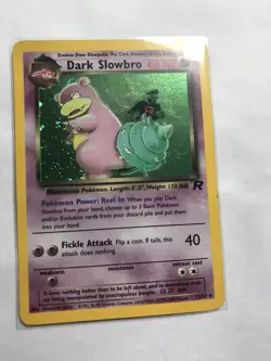 + Free Shipping Dark Slowbro Pokemon Card Holo Team Rocket 12/82 - Image 1