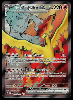 Pokemon Card - Team Rocket's Moltres ex Destined Rivals 208/182 Ultra Rare - Image 1