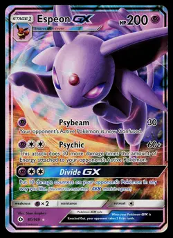 Pokemon Card - Espeon GX Sun & Moon Base Set 61/149 Ultra Rare - Image 1