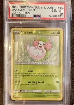 Pokemon Shaymin Gem Mint PSA 10 15/156 Japanese Sun & Moon Holo - ULTRA PRISM - Image 1