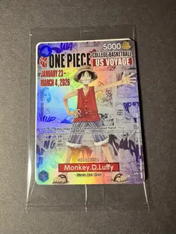 One Piece Monkey.D.Luffy College Basketball US Voyage Promo Card Luffy U of H 🏀 - Image 1