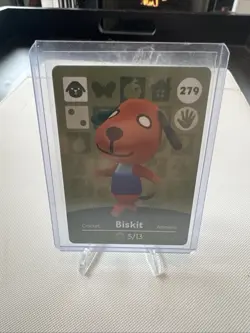 #279 Biskit AUTHENTIC Nintendo Animal Crossing Amiibo Card Series 3 - Image 1