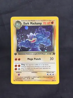 Pokemon Cards: Team Rocket 1st Edition Rare Holo: Dark Machamp 10/82 - Image 1