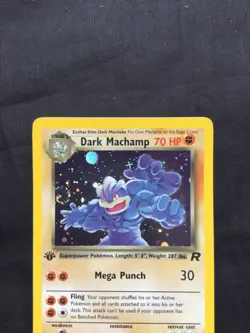 Pokemon Cards: Team Rocket 1st Edition Rare Holo: Dark Machamp 10/82 - Image 2