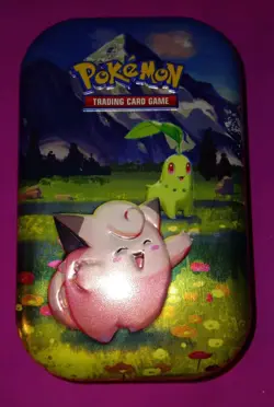 Pokemon Card Game Mini Tin, Sticker, & Art, ft. Clefairy & Chikorita, NO PACKS - Image 2