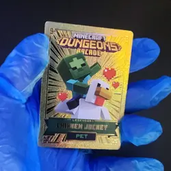 Minecraft Dungeons Arcade Legendary Foil Pet Card Chicken Jockey Series 5 - Image 1
