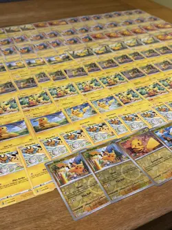 110X Pokemon Pikachu Cards (2017-2024) Bundle Joblot including Reverse Holos - Image 1