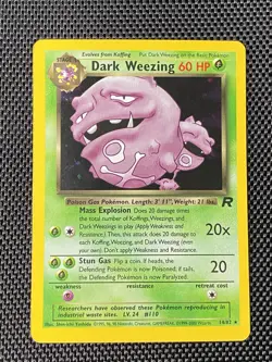 Dark Weezing 14/82 Holo Rare Team Rocket Unlimited WOTC Pokemon Card LP+ TCG Vtg - Image 1