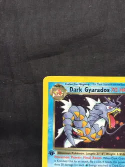 Pokemon Cards: Team Rocket 1st Edition Rare Holo: Dark Gyarados 8/82 - Image 3