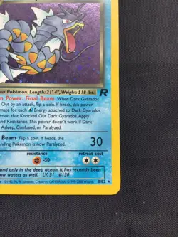 Pokemon Cards: Team Rocket 1st Edition Rare Holo: Dark Gyarados 8/82 - Image 5