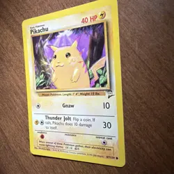 2nd Edition Pikachu YELLOW CHEEKS Base Set 1999 Pokemon Card - Image 3