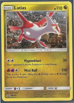 Pokemon DRAGON MAJESTY HOLO PROMO Card LATIAS SM135+COLLECTIBLE OFFICIAL PIN NEW - Image 2