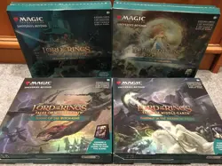 MTG Set of 4 Lord of the Rings Scene Boxes ART CARDS, EASELS & PACKAGING ONLY - Image 1