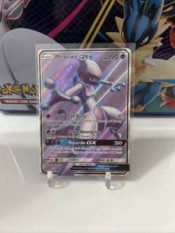 Pokemon TCG Mewtwo GX 72/73 Shining Legends Full Art Holo Card NM Condition - Image 1