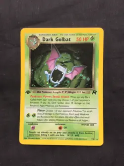 Pokemon Cards: Team Rocket 1st Edition Rare Holo: Dark Golbat 7/82 - Image 1